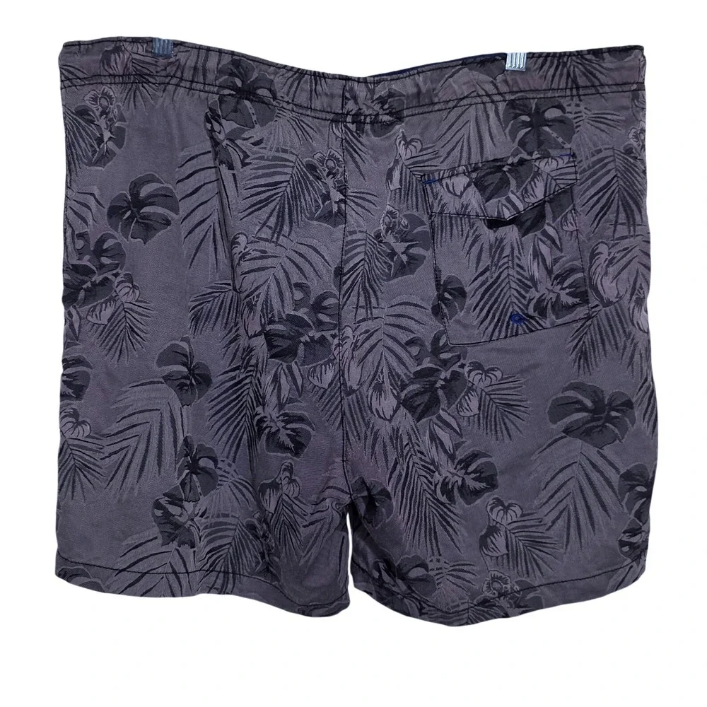 Tommy Bahama Swim Trunks Mens Large Grey Tropical Palm Board Shorts Fair